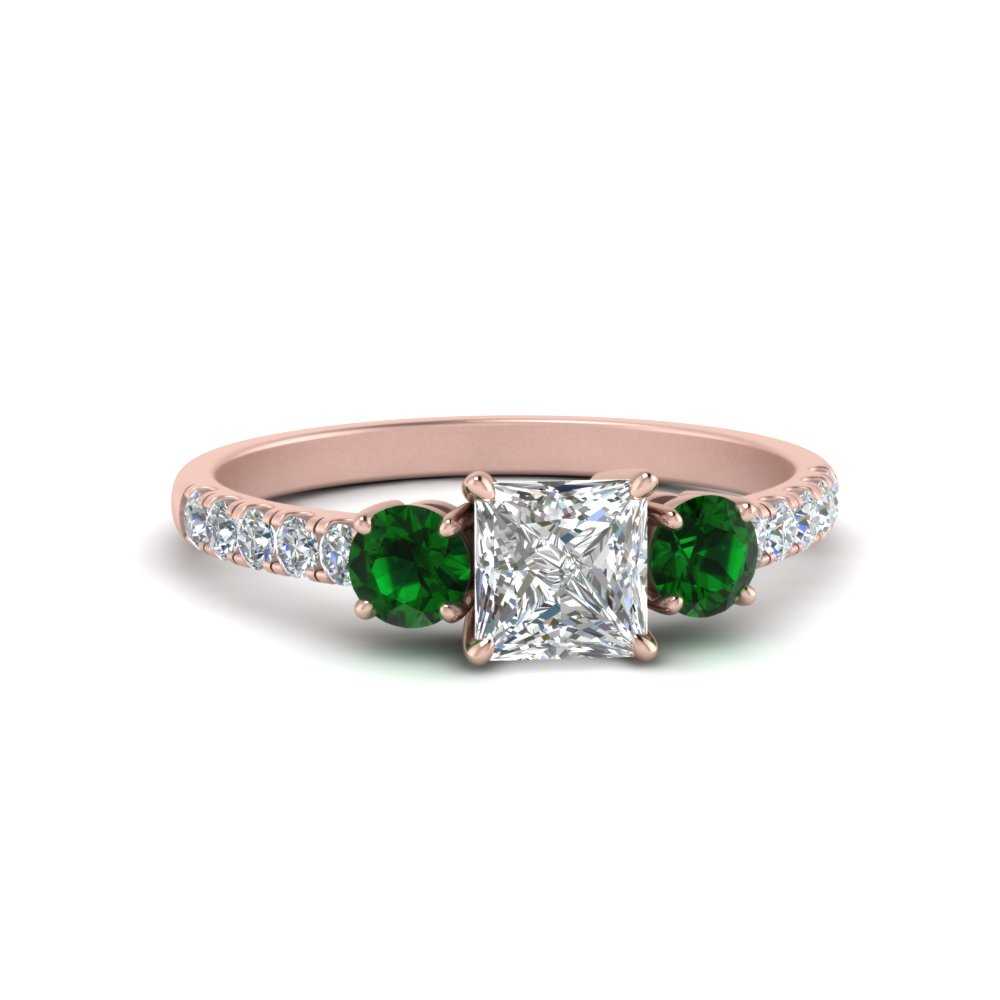 petite-micropave-princess-cut-three-stone-diamond-engagement-ring-with-emerald-in-rose-gold-FD9383PRRGEMGR-NL-RG