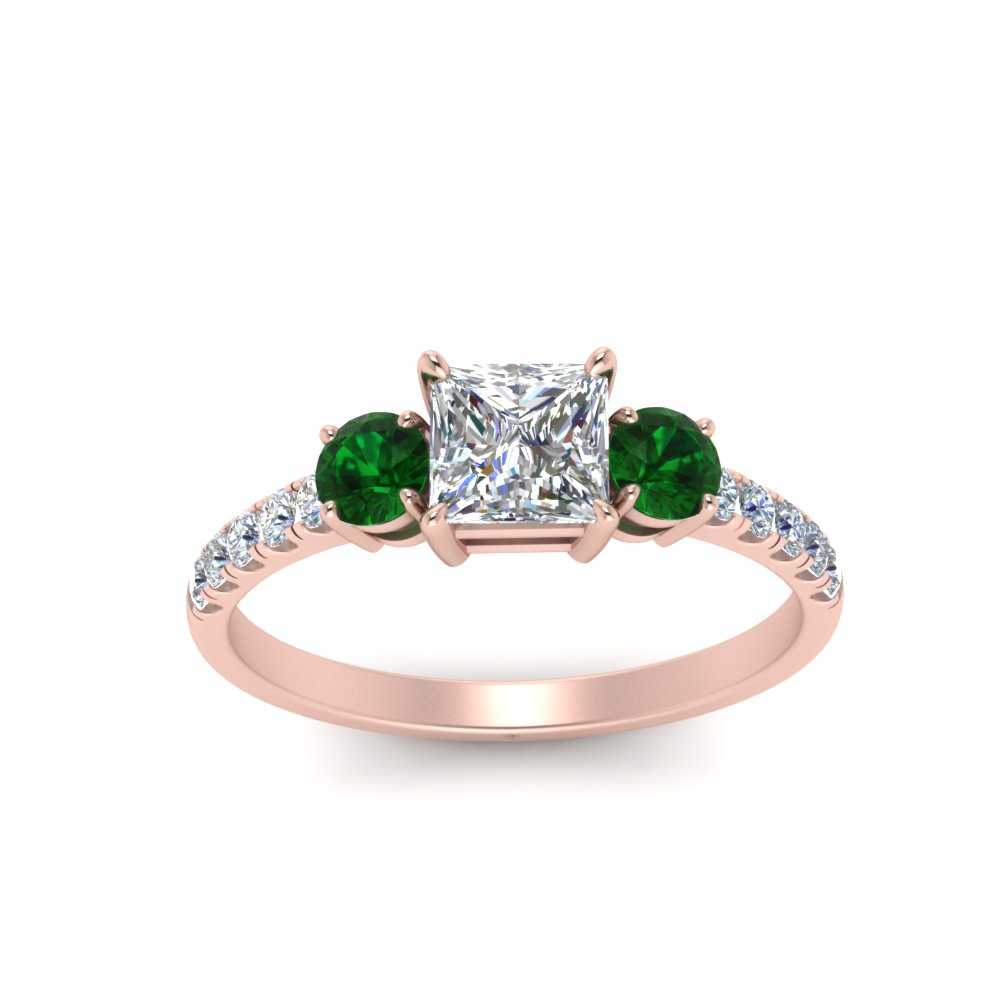 petite-micropave-princess-cut-three-stone-diamond-engagement-ring-with-emerald-in-rose-gold-FD9383PRRGEMGR-NL-RG