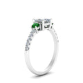 Thumbnail 57 - petite-micropave-princess-cut-three-stone-diamond-engagement-ring-with-emerald-in-white-gold-FD9383PRRGEMGR-NL-WG