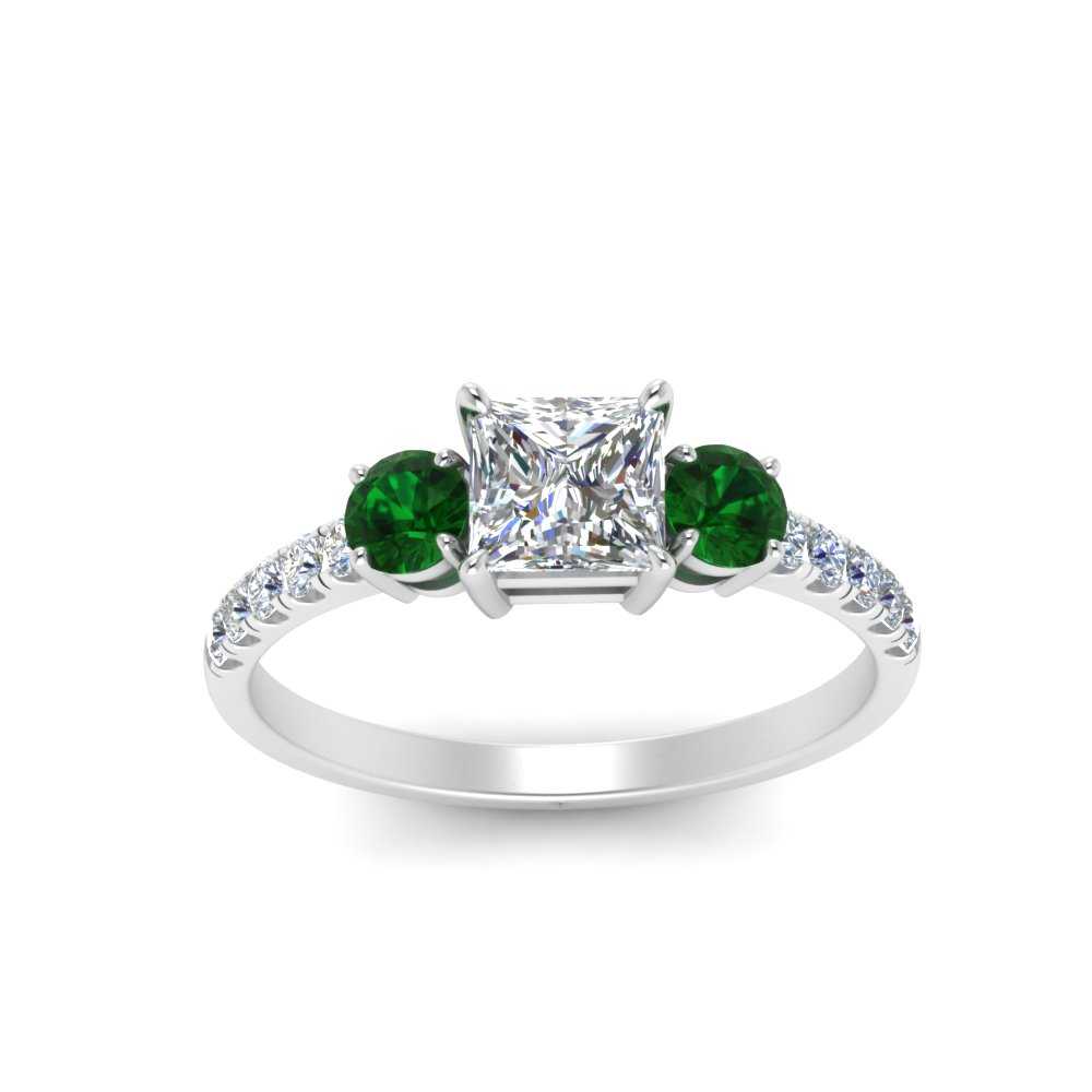 petite-micropave-princess-cut-three-stone-diamond-engagement-ring-with-emerald-in-white-gold-FD9383PRRGEMGR-NL-WG