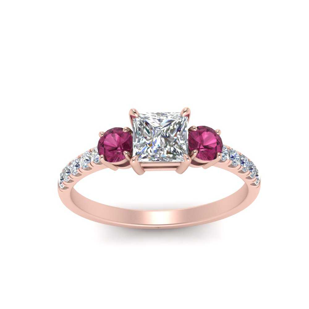petite-micropave-princess-cut-three-stone-diamond-engagement-ring-with-pink-sapphire-in-rose-gold-FD9383PRRGSADRPI-NL-RG