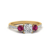 Load image into Gallery viewer, petite-micropave-princess-cut-three-stone-diamond-engagement-ring-with-pink-sapphire-in-yellow-gold-FD9383PRRGSADRPI-NL-YG