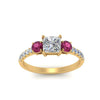Load image into Gallery viewer, petite-micropave-princess-cut-three-stone-diamond-engagement-ring-with-pink-sapphire-in-yellow-gold-FD9383PRRGSADRPI-NL-YG
