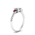 Thumbnail 71 - petite-micropave-princess-cut-three-stone-diamond-engagement-ring-with-ruby-in-white-gold-FD9383PRRGRUDR-NL-WG