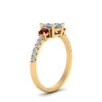 Load image into Gallery viewer, petite-micropave-princess-cut-three-stone-diamond-engagement-ring-with-ruby-in-yellow-gold-FD9383PRRGRUDR-NL-YG
