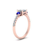 Load image into Gallery viewer, petite-micropave-princess-cut-three-stone-diamond-engagement-ring-with-sapphire-in-rose-gold-FD9383PRRGSABL-NL-RG
