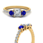 Load image into Gallery viewer, petite-micropave-princess-cut-three-stone-diamond-engagement-ring-with-sapphire-in-yellow-gold-FD9383PRRGSABL-NL-YG
