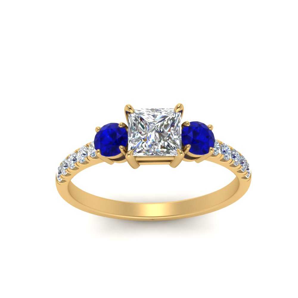 petite-micropave-princess-cut-three-stone-diamond-engagement-ring-with-sapphire-in-yellow-gold-FD9383PRRGSABL-NL-YG