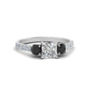 Load image into Gallery viewer, petite-micropave-princess-cut-three-stone-engagement-ring-with-black-diamond-in-white-gold-FD9383PRRGBLACK-NL-WG