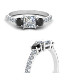Load image into Gallery viewer, petite-micropave-princess-cut-three-stone-engagement-ring-with-black-diamond-in-white-gold-FD9383PRRGBLACK-NL-WG
