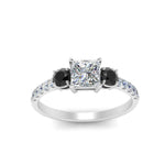 Load image into Gallery viewer, petite-micropave-princess-cut-three-stone-engagement-ring-with-black-diamond-in-white-gold-FD9383PRRGBLACK-NL-WG
