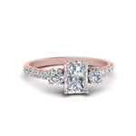 Load image into Gallery viewer, petite-micropave-radiant-cut-three-stone-diamond-engagement-ring-in-rose-gold-FD9383RAR-NL-RG
