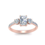 Load image into Gallery viewer, petite-micropave-radiant-cut-three-stone-diamond-engagement-ring-in-rose-gold-FD9383RAR-NL-RG
