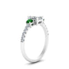 Load image into Gallery viewer, petite-micropave-radiant-cut-three-stone-diamond-engagement-ring-with-emerald-in-white-gold-FD9383RARGEMGR-NL-WG