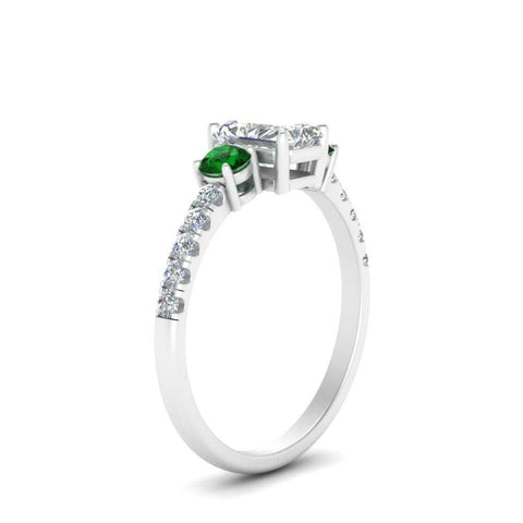 petite-micropave-radiant-cut-three-stone-diamond-engagement-ring-with-emerald-in-white-gold-FD9383RARGEMGR-NL-WG