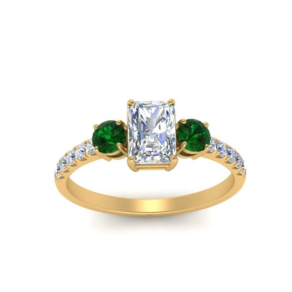 petite-micropave-radiant-cut-three-stone-diamond-engagement-ring-with-emerald-in-yellow-gold-FD9383RARGEMGR-NL-YG