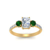 Load image into Gallery viewer, petite-micropave-radiant-cut-three-stone-diamond-engagement-ring-with-emerald-in-yellow-gold-FD9383RARGEMGR-NL-YG