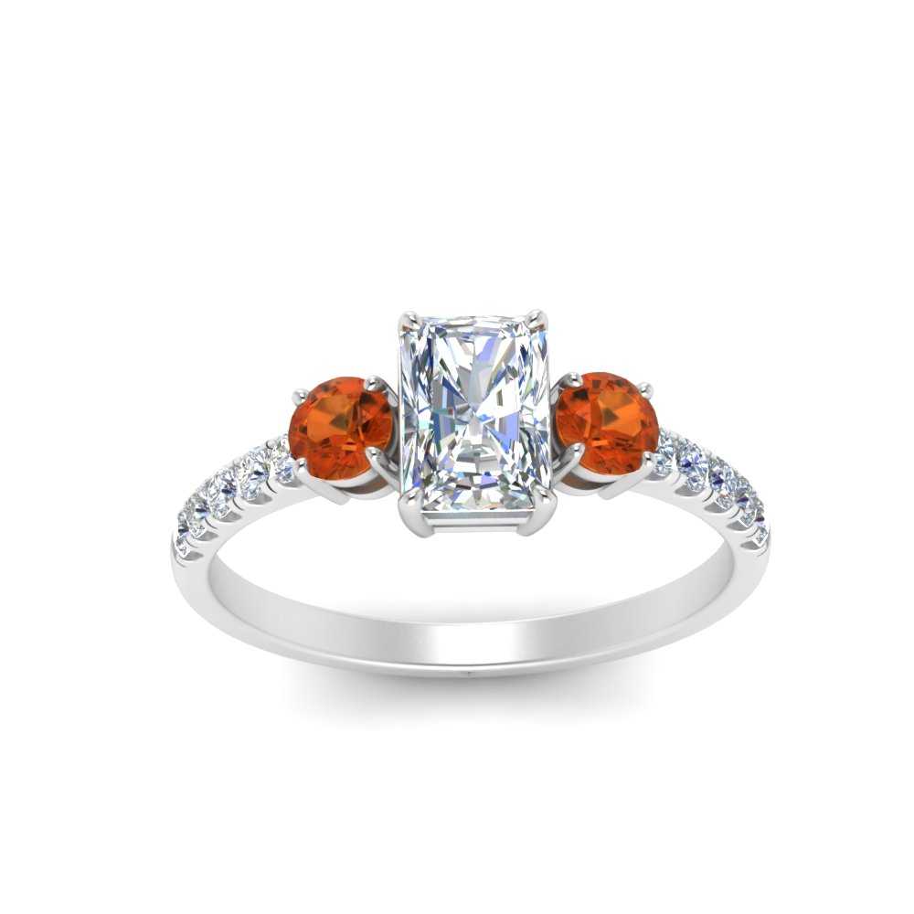 petite-micropave-radiant-cut-three-stone-diamond-engagement-ring-with-orange-sapphire-in-white-gold-FD9383RARGSAOR-NL-WG