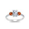Load image into Gallery viewer, petite-micropave-radiant-cut-three-stone-diamond-engagement-ring-with-orange-sapphire-in-white-gold-FD9383RARGSAOR-NL-WG