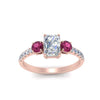 Load image into Gallery viewer, petite-micropave-radiant-cut-three-stone-diamond-engagement-ring-with-pink-sapphire-in-rose-gold-FD9383RARGSADRPI-NL-RG