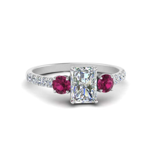 petite-micropave-radiant-cut-three-stone-diamond-engagement-ring-with-pink-sapphire-in-white-gold-FD9383RARGSADRPI-NL-WG