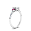 Load image into Gallery viewer, petite-micropave-radiant-cut-three-stone-diamond-engagement-ring-with-pink-sapphire-in-white-gold-FD9383RARGSADRPI-NL-WG