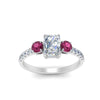 Load image into Gallery viewer, petite-micropave-radiant-cut-three-stone-diamond-engagement-ring-with-pink-sapphire-in-white-gold-FD9383RARGSADRPI-NL-WG