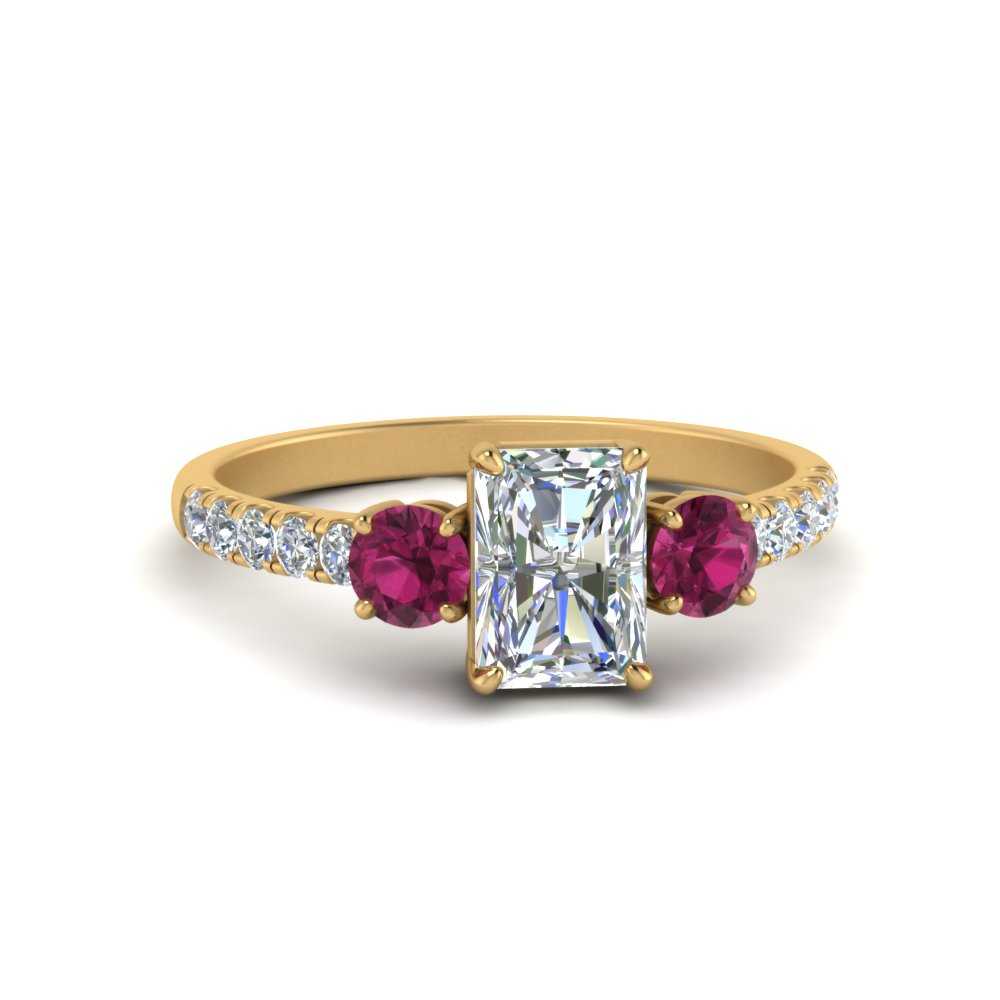 petite-micropave-radiant-cut-three-stone-diamond-engagement-ring-with-pink-sapphire-in-yellow-gold-FD9383RARGSADRPI-NL-YG