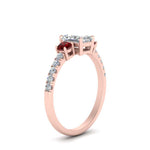 Load image into Gallery viewer, petite-micropave-radiant-cut-three-stone-diamond-engagement-ring-with-ruby-in-rose-gold-FD9383RARGRUDR-NL-RG

