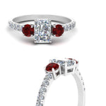 Load image into Gallery viewer, petite-micropave-radiant-cut-three-stone-diamond-engagement-ring-with-ruby-in-white-gold-FD9383RARGRUDR-NL-WG
