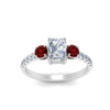 Load image into Gallery viewer, petite-micropave-radiant-cut-three-stone-diamond-engagement-ring-with-ruby-in-white-gold-FD9383RARGRUDR-NL-WG
