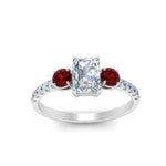 Load image into Gallery viewer, petite-micropave-radiant-cut-three-stone-diamond-engagement-ring-with-ruby-in-white-gold-FD9383RARGRUDR-NL-WG
