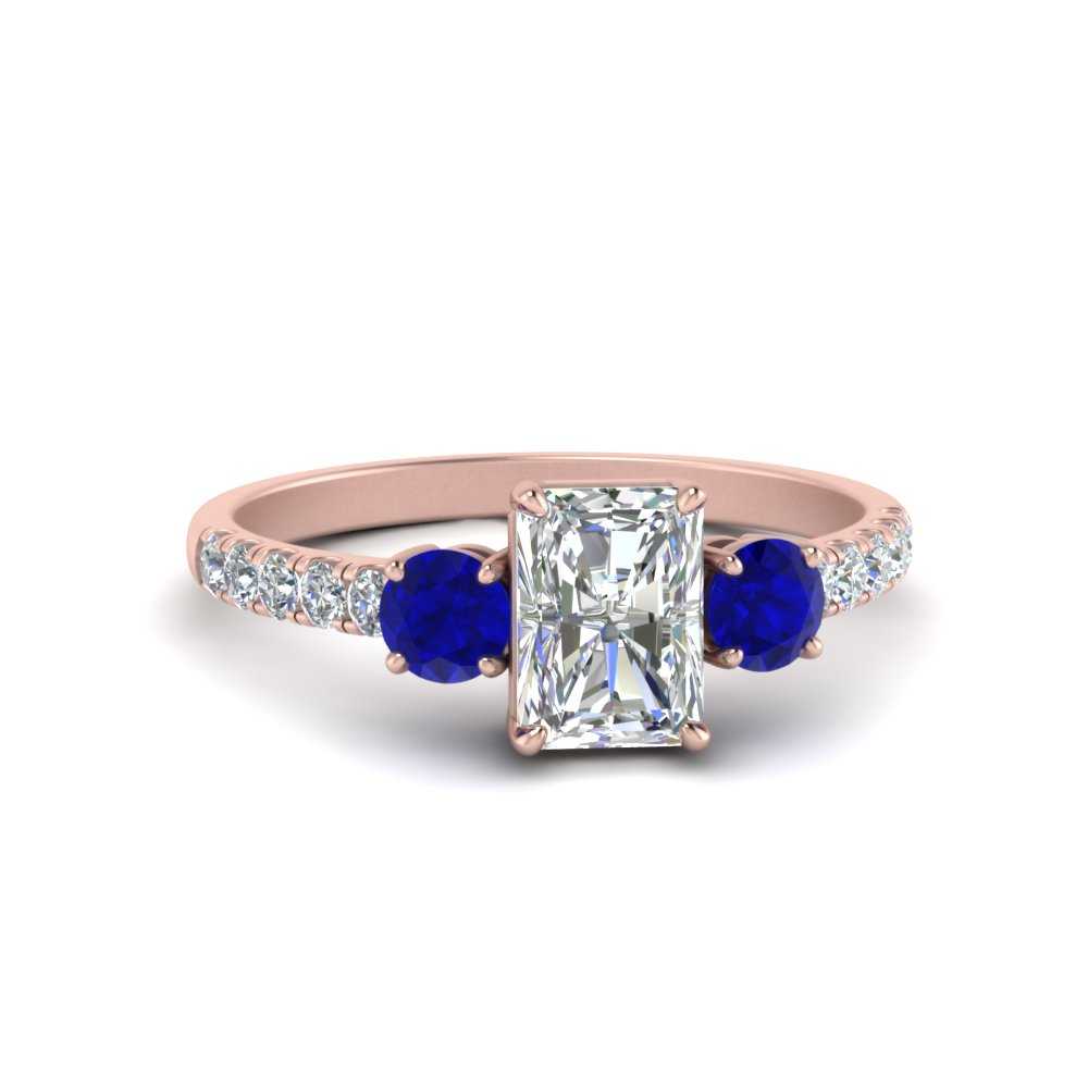 petite-micropave-radiant-cut-three-stone-diamond-engagement-ring-with-sapphire-in-rose-gold-FD9383RARGSABL-NL-RG