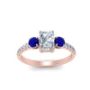 Load image into Gallery viewer, petite-micropave-radiant-cut-three-stone-diamond-engagement-ring-with-sapphire-in-rose-gold-FD9383RARGSABL-NL-RG