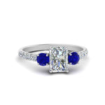 Load image into Gallery viewer, petite-micropave-radiant-cut-three-stone-diamond-engagement-ring-with-sapphire-in-white-gold-FD9383RARGSABL-NL-WG
