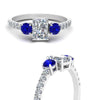 Load image into Gallery viewer, petite-micropave-radiant-cut-three-stone-diamond-engagement-ring-with-sapphire-in-white-gold-FD9383RARGSABL-NL-WG