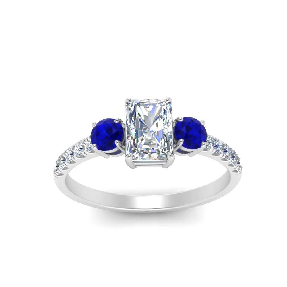 petite-micropave-radiant-cut-three-stone-diamond-engagement-ring-with-sapphire-in-white-gold-FD9383RARGSABL-NL-WG