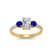 Load image into Gallery viewer, petite-micropave-radiant-cut-three-stone-diamond-engagement-ring-with-sapphire-in-yellow-gold-FD9383RARGSABL-NL-YG