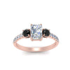 Load image into Gallery viewer, petite-micropave-radiant-cut-three-stone-engagement-ring-with-black-diamond-in-rose-gold-FD9383RARGBLACK-NL-RG