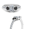 Load image into Gallery viewer, petite-micropave-radiant-cut-three-stone-engagement-ring-with-black-diamond-in-white-gold-FD9383RARGBLACK-NL-WG