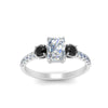Load image into Gallery viewer, petite-micropave-radiant-cut-three-stone-engagement-ring-with-black-diamond-in-white-gold-FD9383RARGBLACK-NL-WG