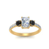 Load image into Gallery viewer, petite-micropave-radiant-cut-three-stone-engagement-ring-with-black-diamond-in-yellow-gold-FD9383RARGBLACK-NL-YG