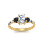 Load image into Gallery viewer, petite-micropave-radiant-cut-three-stone-engagement-ring-with-black-diamond-in-yellow-gold-FD9383RARGBLACK-NL-YG
