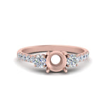 Load image into Gallery viewer, petite-micropave-semi-mount-three-stone-diamond-ring-in-rose-gold-FD9383SMR-NL-RG
