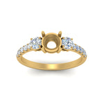 Load image into Gallery viewer, petite-micropave-semi-mount-three-stone-diamond-ring-in-yellow-gold-FD9383SMR-NL-YG
