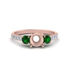 Load image into Gallery viewer, petite-micropave-semi-mount-three-stone-diamond-ring-with-emerald-in-rose-gold-FD9383SMRGEMGR-NL-RG