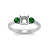 Load image into Gallery viewer, petite-micropave-semi-mount-three-stone-diamond-ring-with-emerald-in-white-gold-FD9383SMRGEMGR-NL-WG