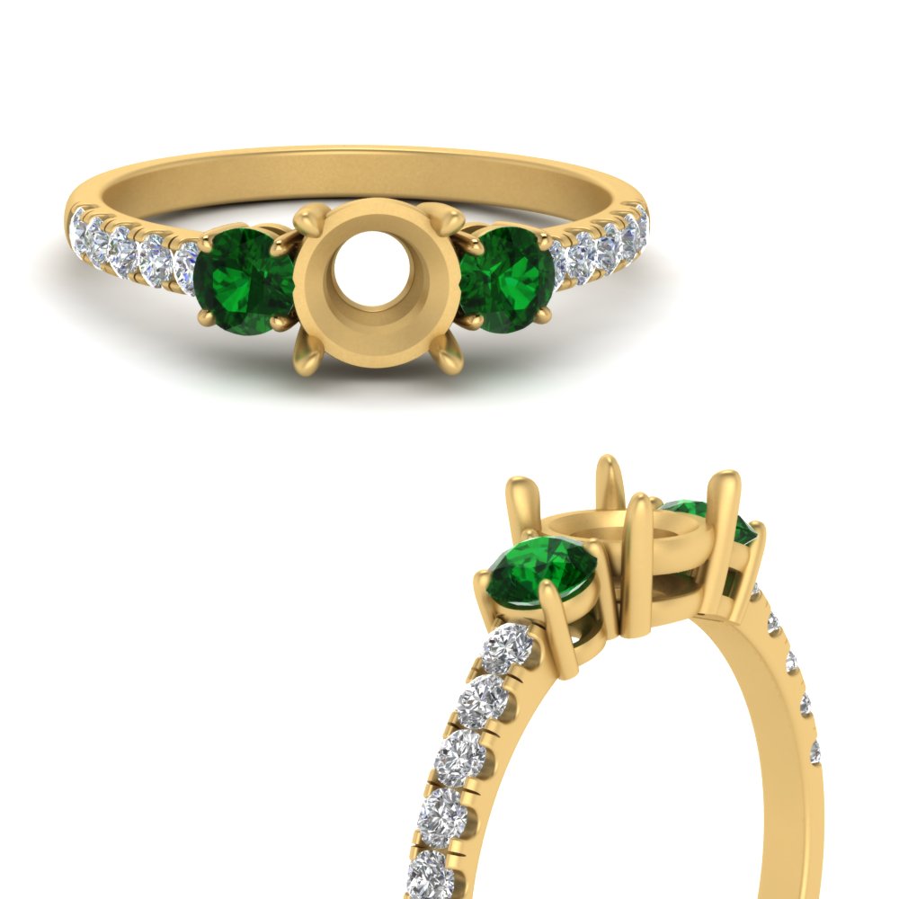 petite-micropave-semi-mount-three-stone-diamond-ring-with-emerald-in-yellow-gold-FD9383SMRGEMGR-NL-YG