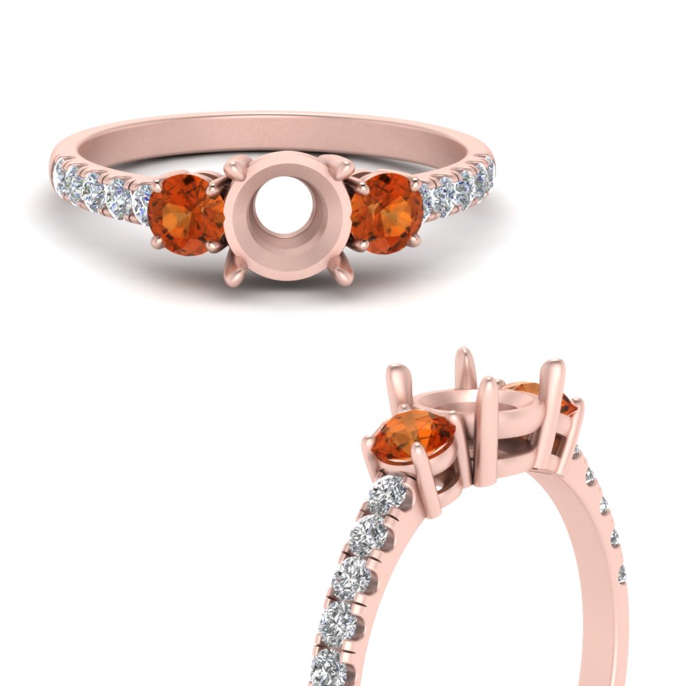 petite-micropave-semi-mount-three-stone-diamond-ring-with-orange-sapphire-in-rose-gold-FD9383SMRGSAOR-NL-RG
