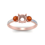 Load image into Gallery viewer, petite-micropave-semi-mount-three-stone-diamond-ring-with-orange-sapphire-in-rose-gold-FD9383SMRGSAOR-NL-RG
